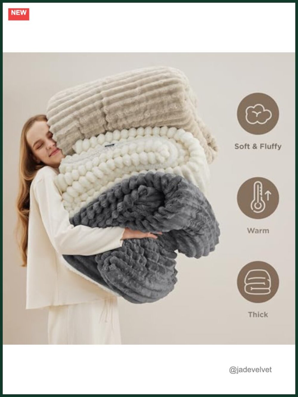 Cozy Sherpa Throw Blanket, Soft Fluffy Faux Fur Warm Fleece, Bedroom Couch Decor - Picture 5 of 6